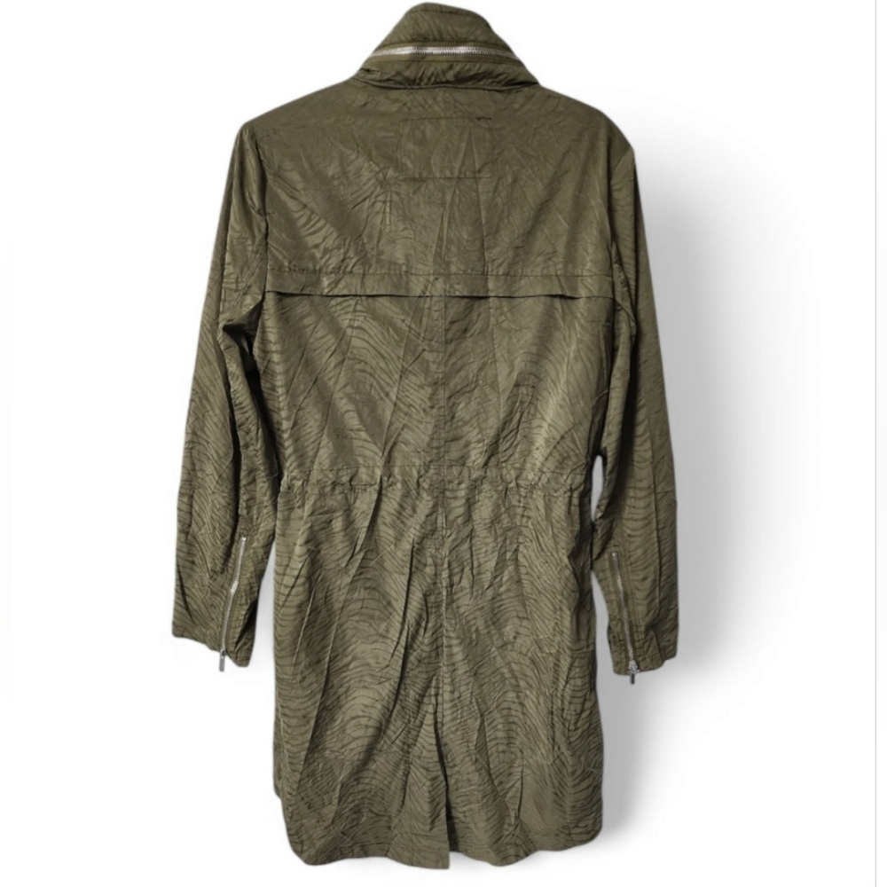 Badgley Mischka Olive Trench Coat Jacket - Picture 5 of 9